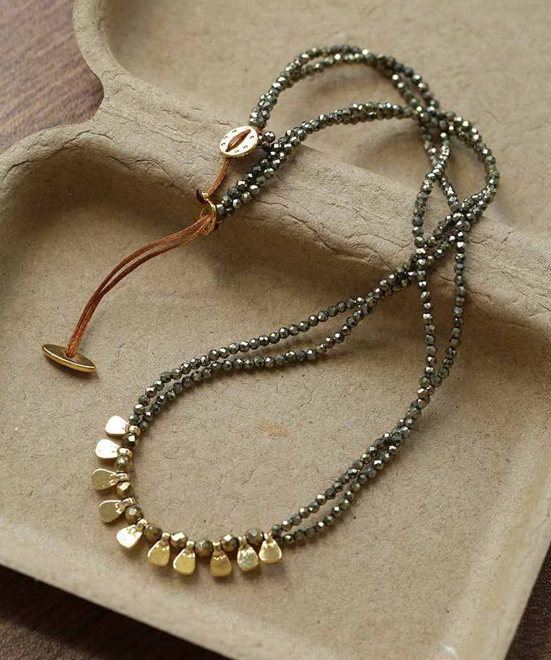 Bohemian Soulbound Double-Layer Gemstone Necklace gembea jewelry