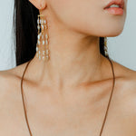 Boho Style Natural Shell Tassel Dangle Earrings gembea jewelry