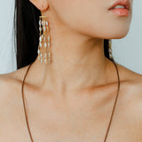 Boho Style Natural Shell Tassel Dangle Earrings gembea jewelry