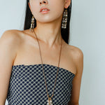 Boho Style Natural Shell Tassel Dangle Earrings gembea jewelry