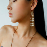 Boho Style Natural Shell Tassel Dangle Earrings gembea jewelry