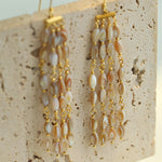 Boho Style Natural Shell Tassel Dangle Earrings gembea jewelry