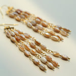 Boho Style Natural Shell Tassel Dangle Earrings gembea jewelry