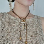 Boho Style Shell Tassel Pendant Necklace gembea jewelry