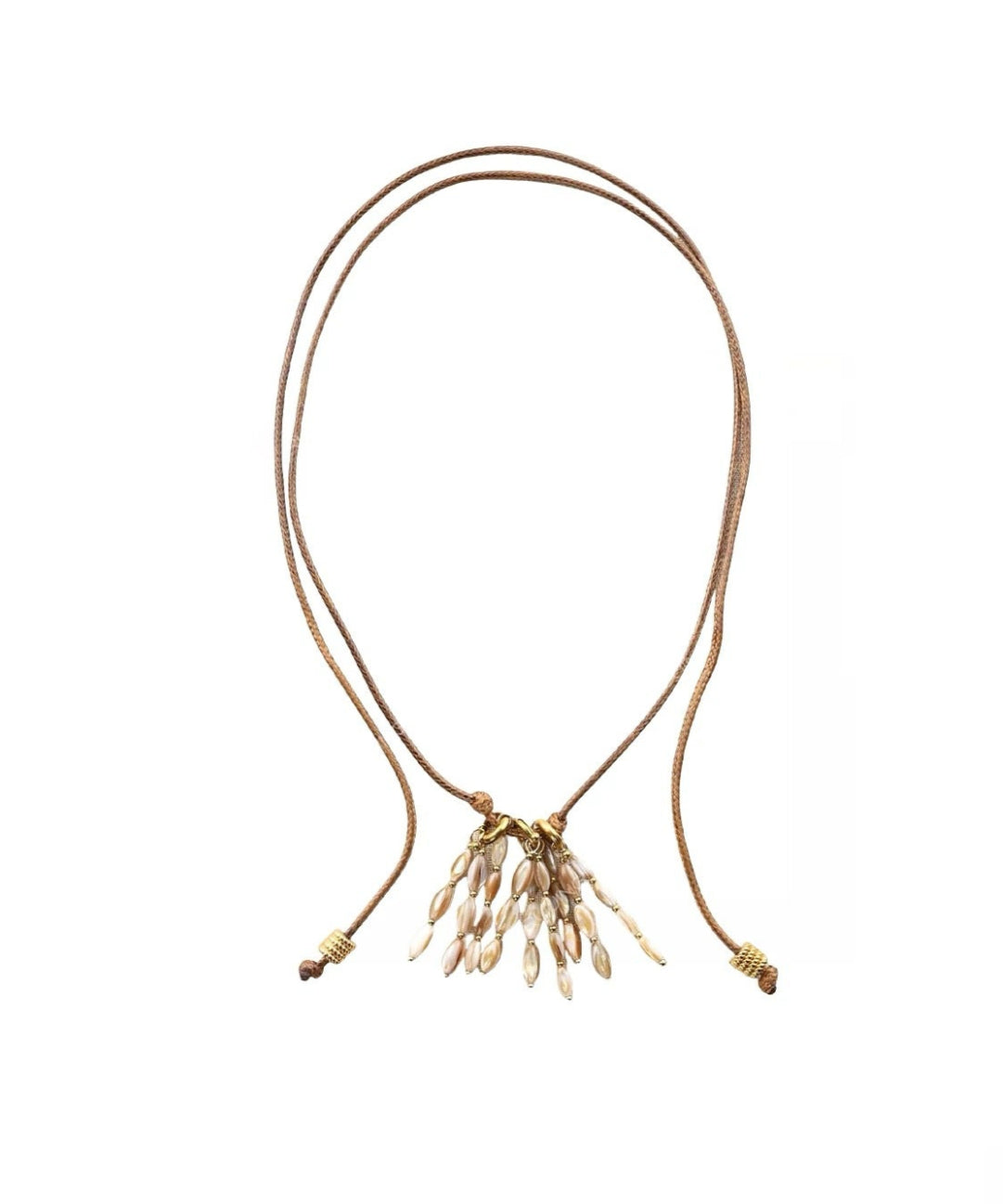 Boho Style Shell Tassel Pendant Necklace gembea jewelry