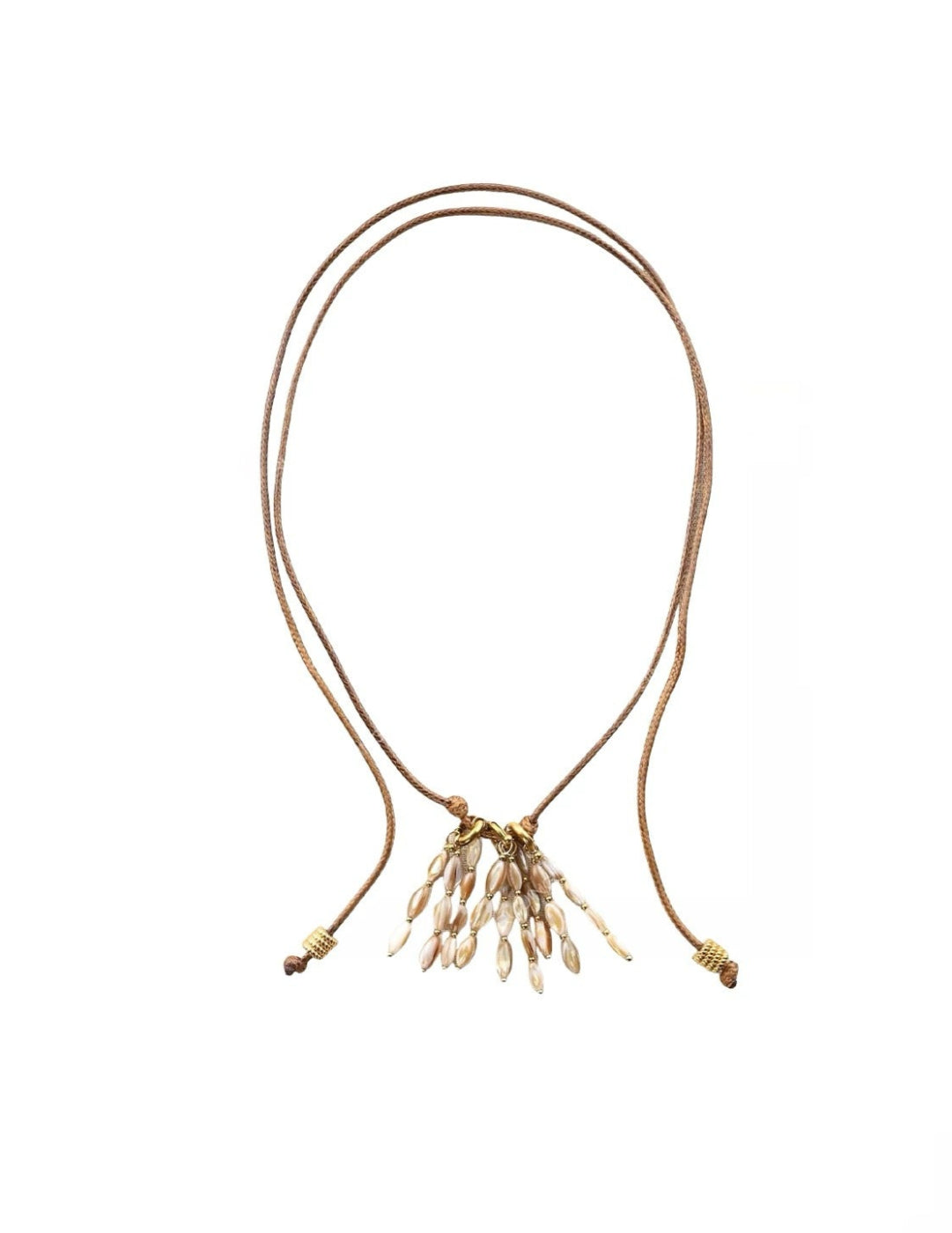 Boho Style Shell Tassel Pendant Necklace gembea jewelry