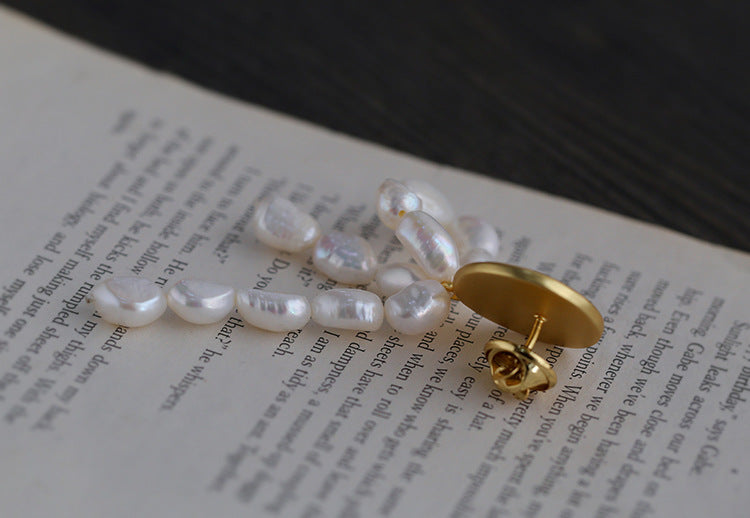 Brushed Metal Bee Pearl Brooch gembea jewelry