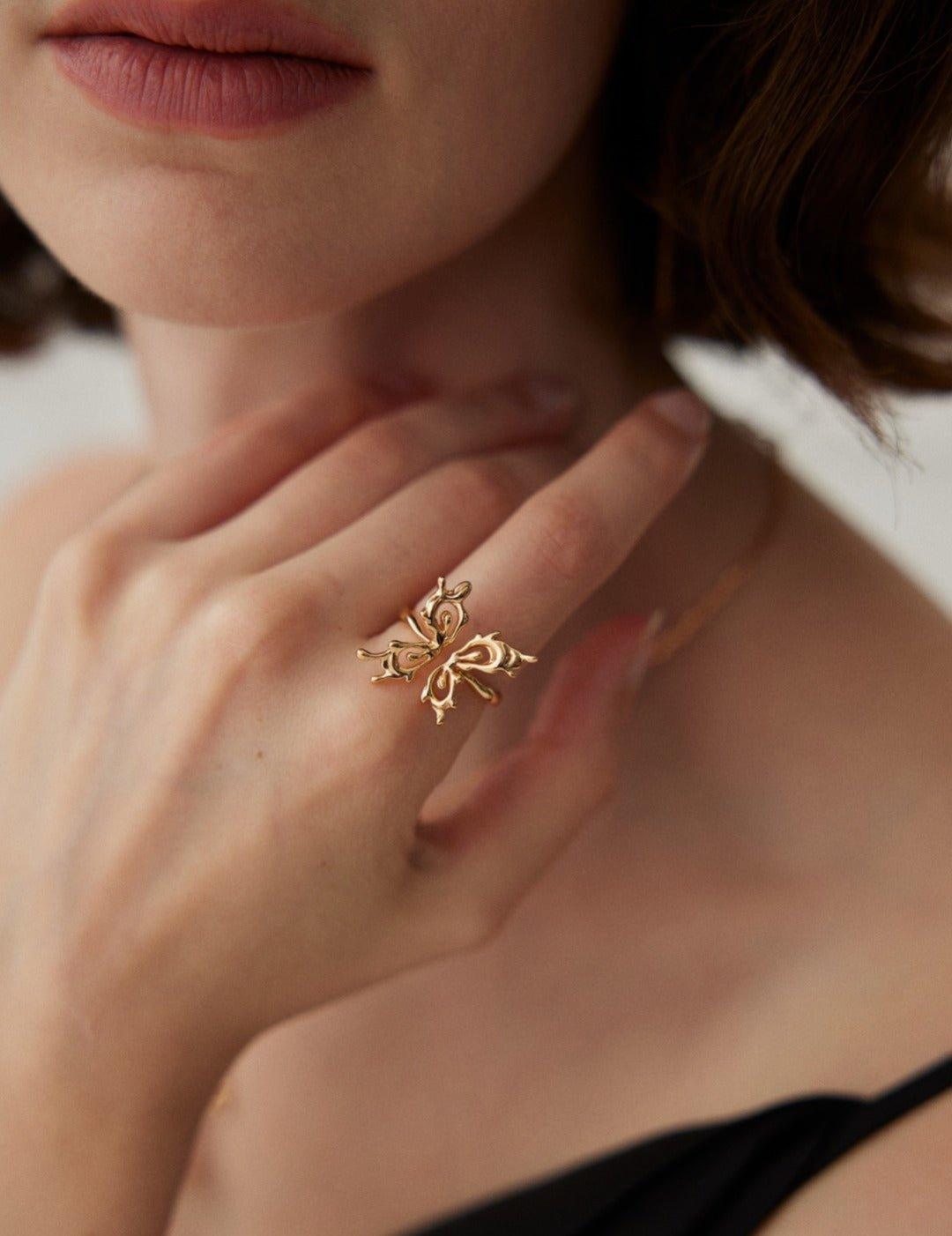 Butterfly Style 18K Gold Plated Rings - Gembea Jewelry