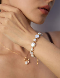 Baroque Button Pearl Bracelet-Gembea Jewelry