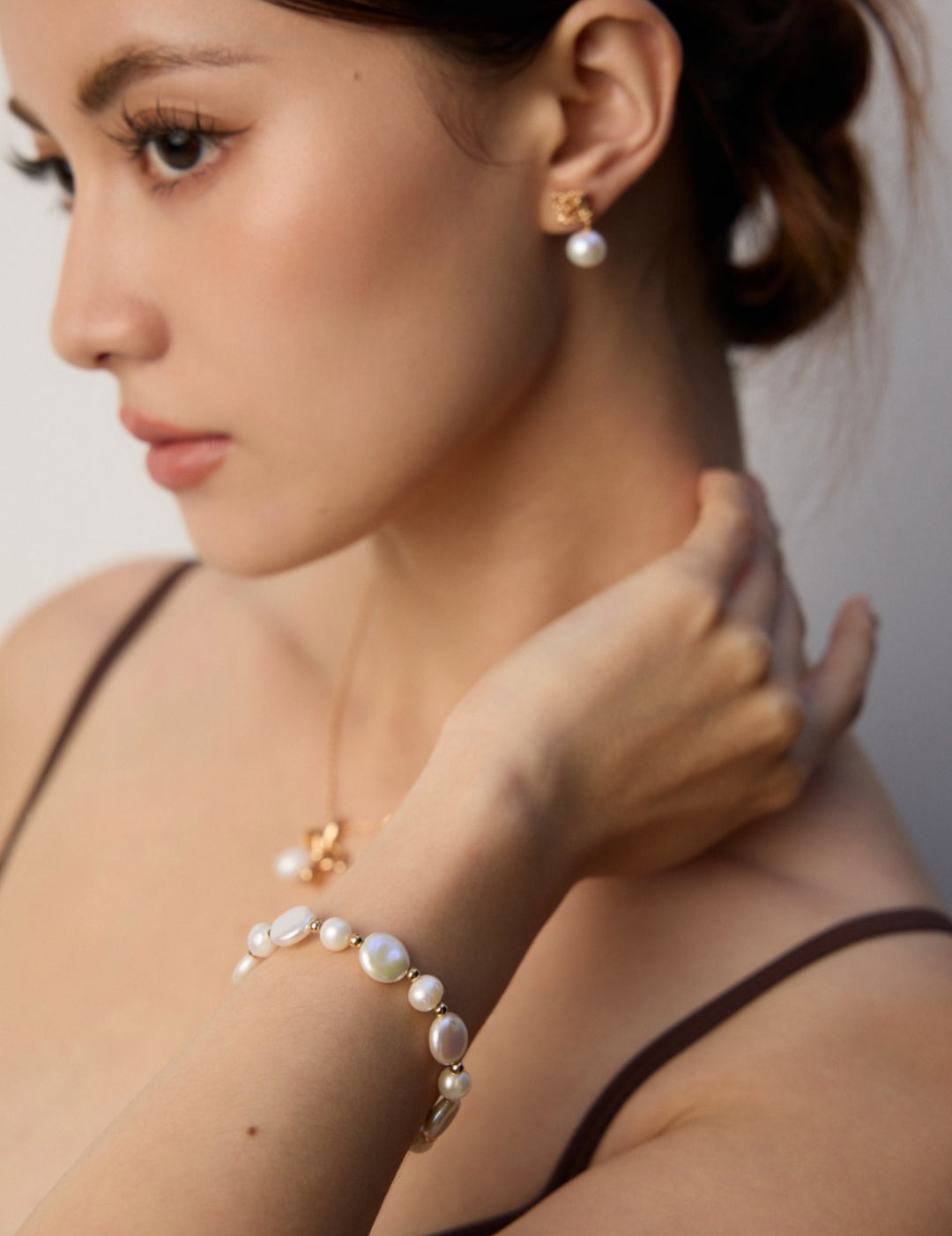 Baroque Button Pearl Bracelet-Gembea Jewelry