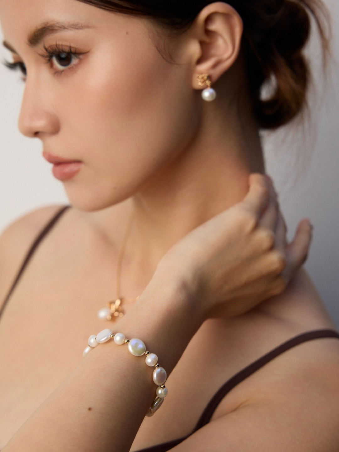 Baroque Button Pearl Bracelet-Gembea Jewelry