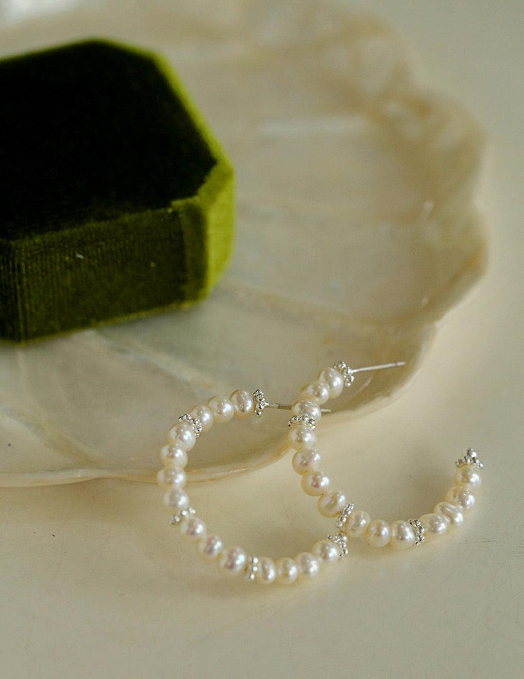 Natural Freshwater Pearl Earrings French Classic - Gembea Jewelry