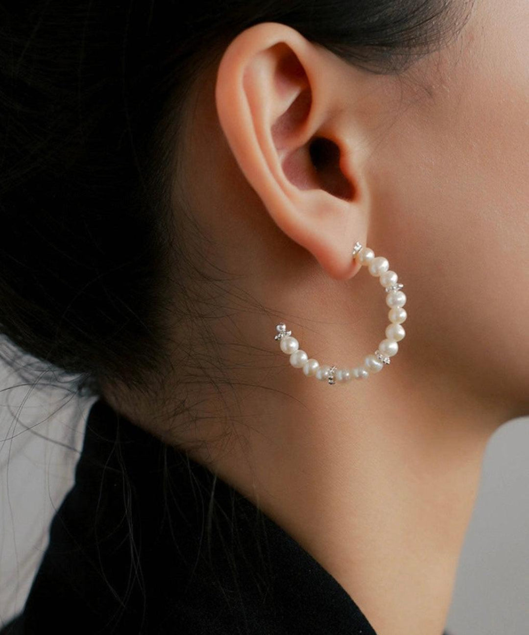 Natural Freshwater Pearl Earrings French Classic - Gembea Jewelry