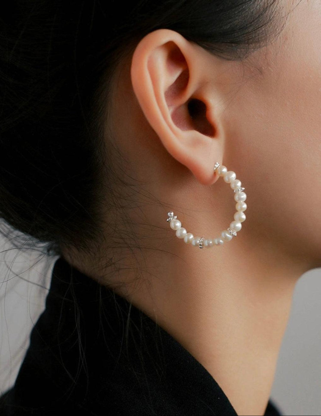 Natural Freshwater Pearl Earrings French Classic - Gembea Jewelry