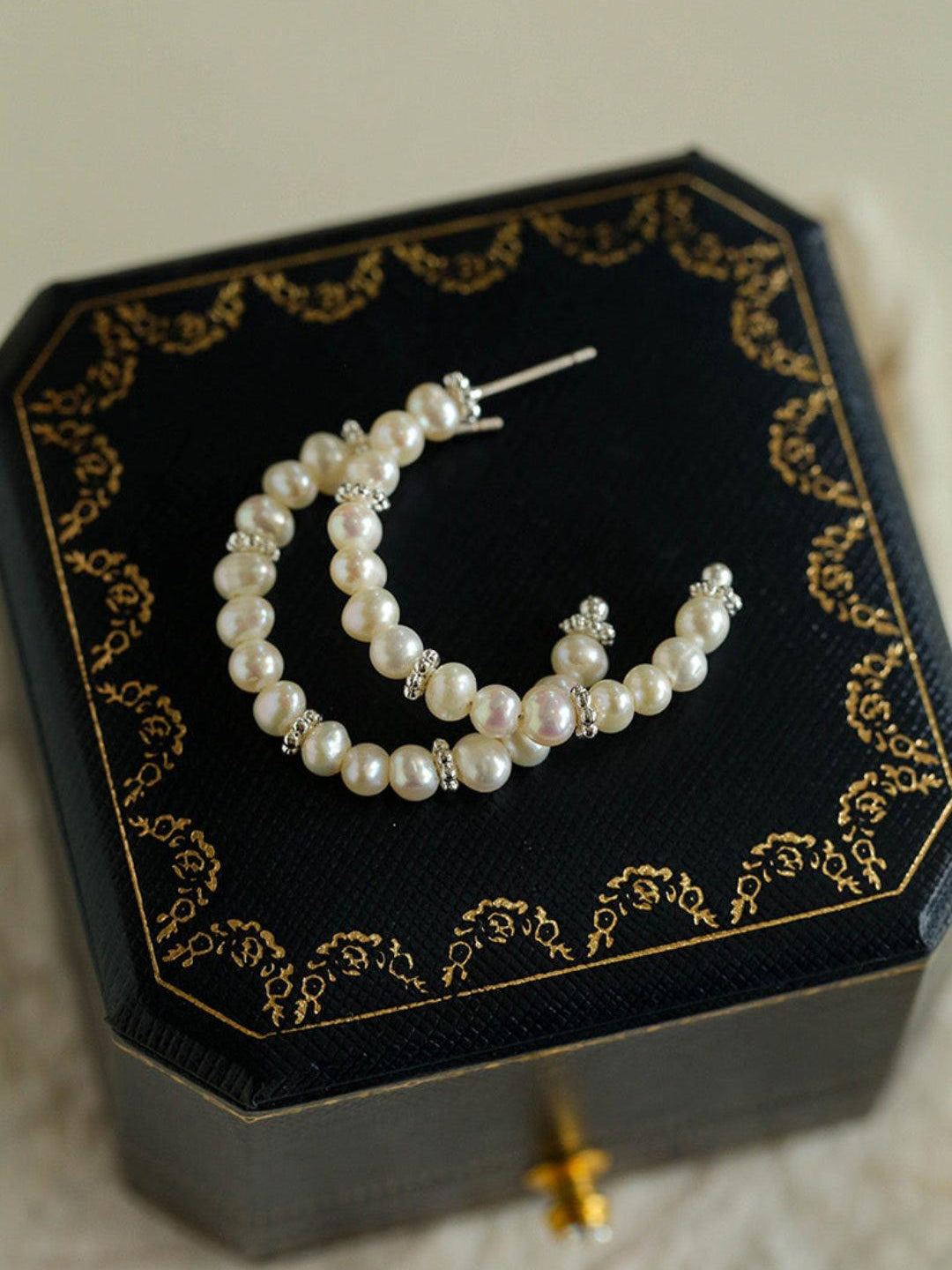 Natural Freshwater Pearl Earrings French Classic - Gembea Jewelry