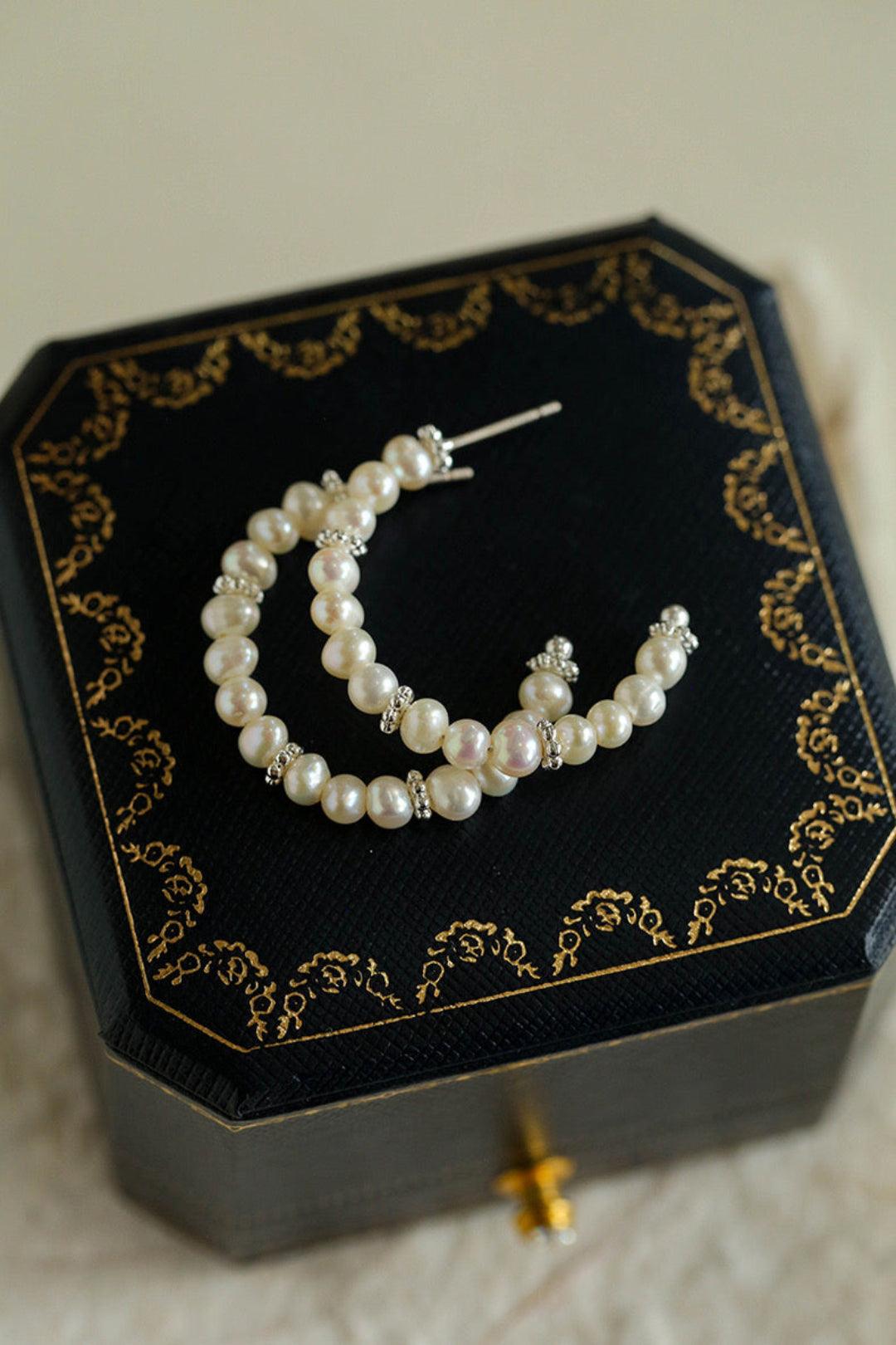 Natural Freshwater Pearl Earrings French Classic - Gembea Jewelry