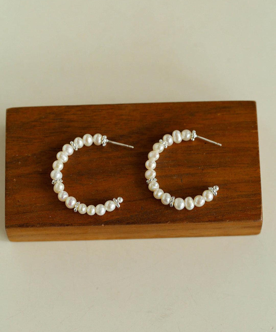 Natural Freshwater Pearl Earrings French Classic - Gembea Jewelry