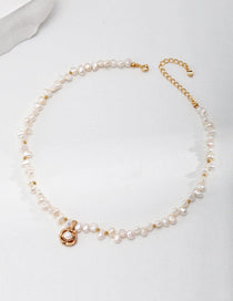 Camellia Pendant Natural Pearl Beaded Necklace - Gembea Jewelry