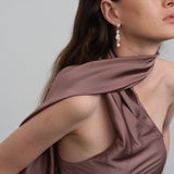 Capri Irregular White Zircon Pearl Long Earrings gembea jewelry