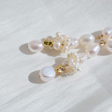 Capri Irregular Champagne Zircon Pearl Long Earrings gembea jewelry