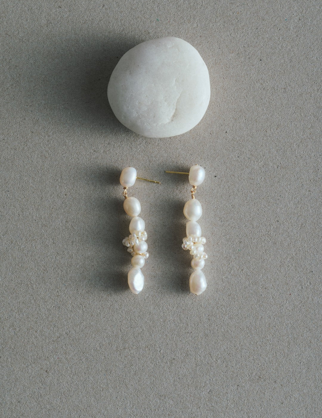 Capri Irregular Freshwater Pearl Long Earrings gembea jewelry