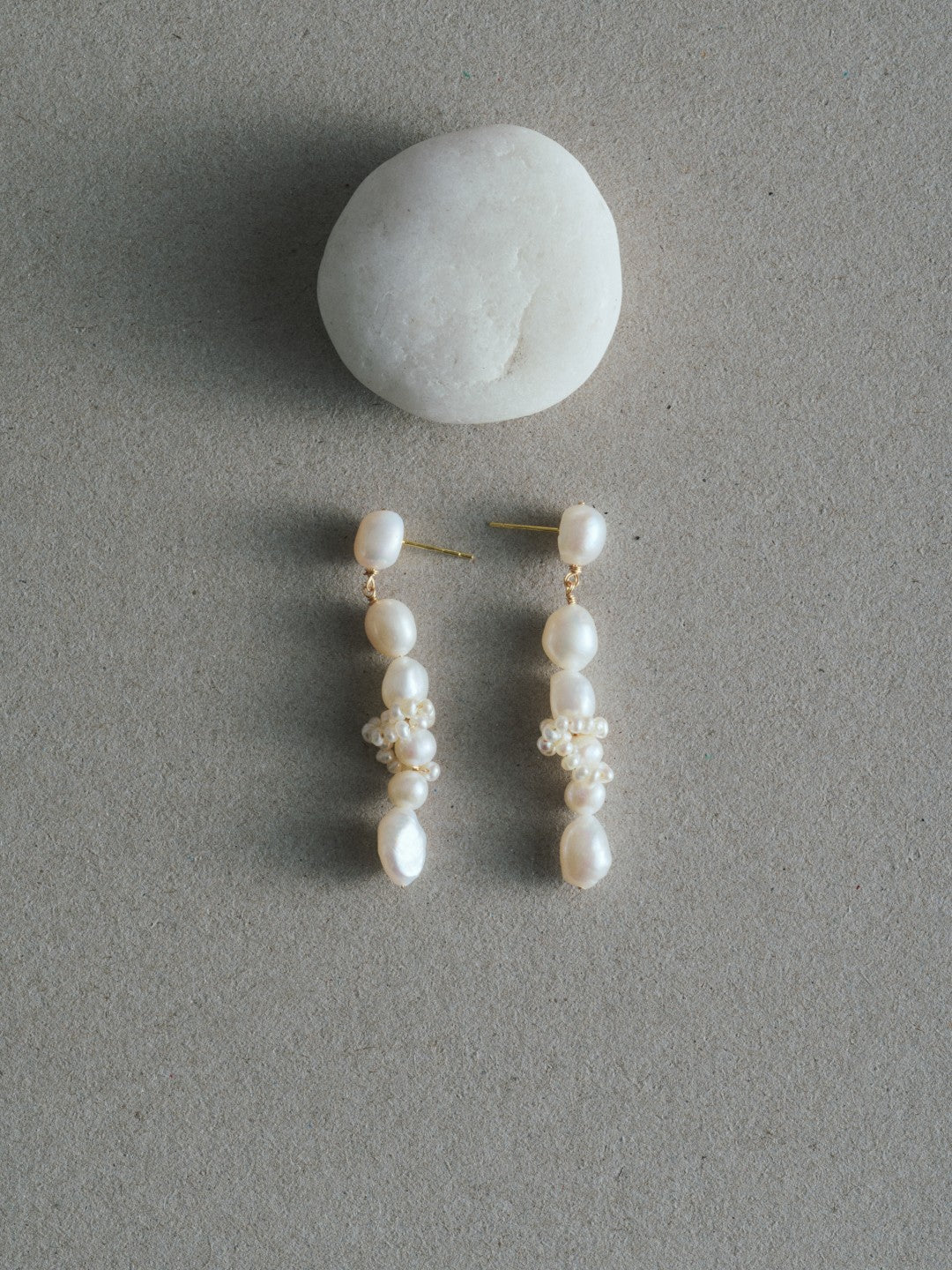 Capri Irregular Freshwater Pearl Long Earrings gembea jewelry