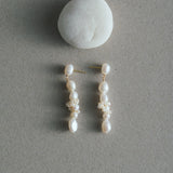 Capri Irregular Freshwater Pearl Long Earrings gembea jewelry