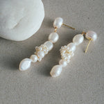 Capri Irregular Freshwater Pearl Long Earrings gembea jewelry