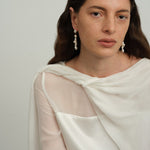 Capri Irregular Freshwater Pearl Long Earrings gembea jewelry