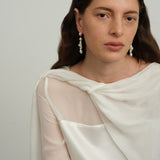 Capri Irregular Freshwater Pearl Long Earrings gembea jewelry