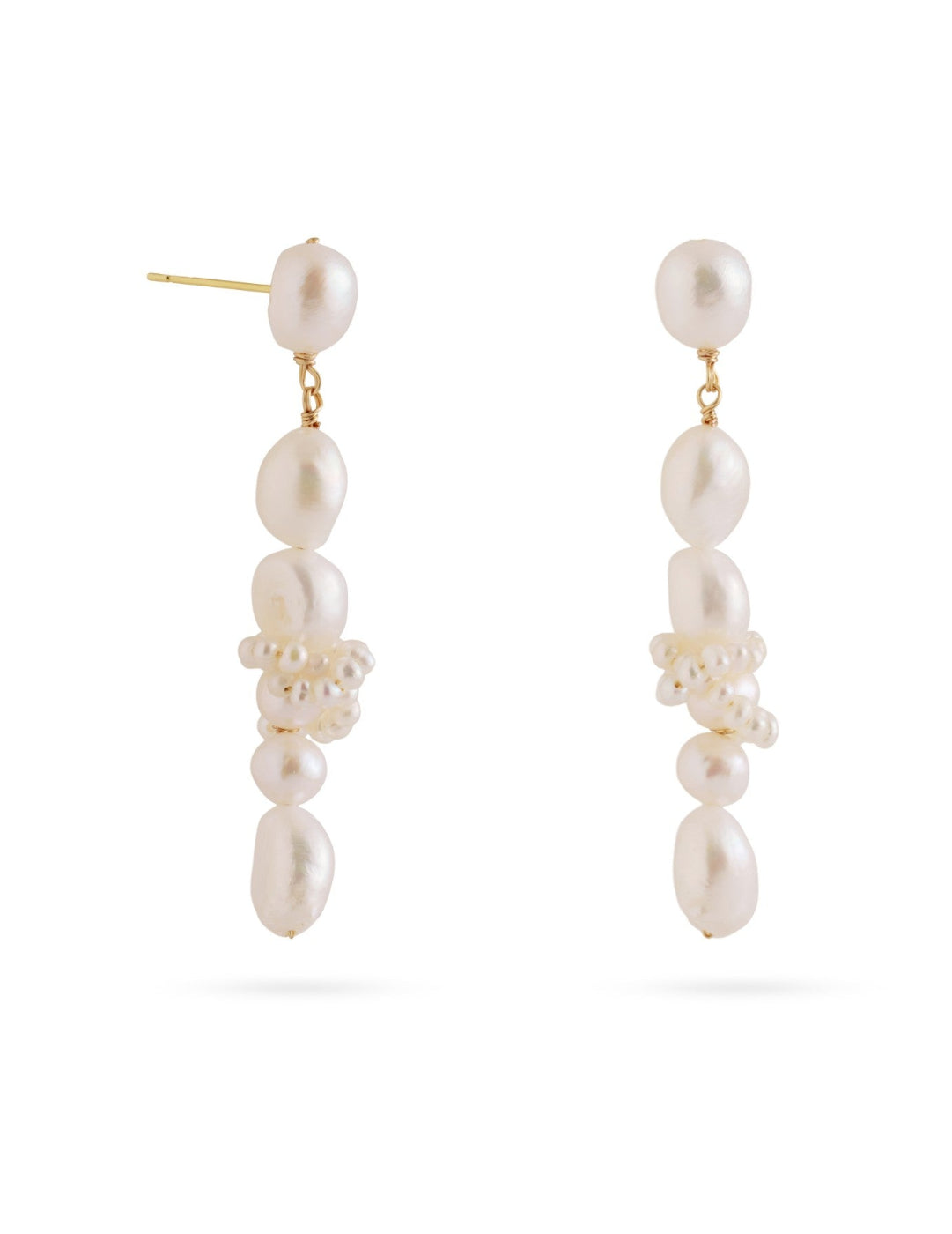 Capri Irregular Freshwater Pearl Long Earrings gembea jewelry