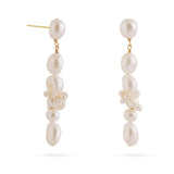 Capri Irregular Freshwater Pearl Long Earrings gembea jewelry