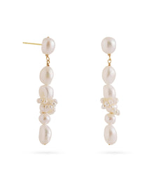 Capri Irregular Freshwater Pearl Long Earrings gembea jewelry