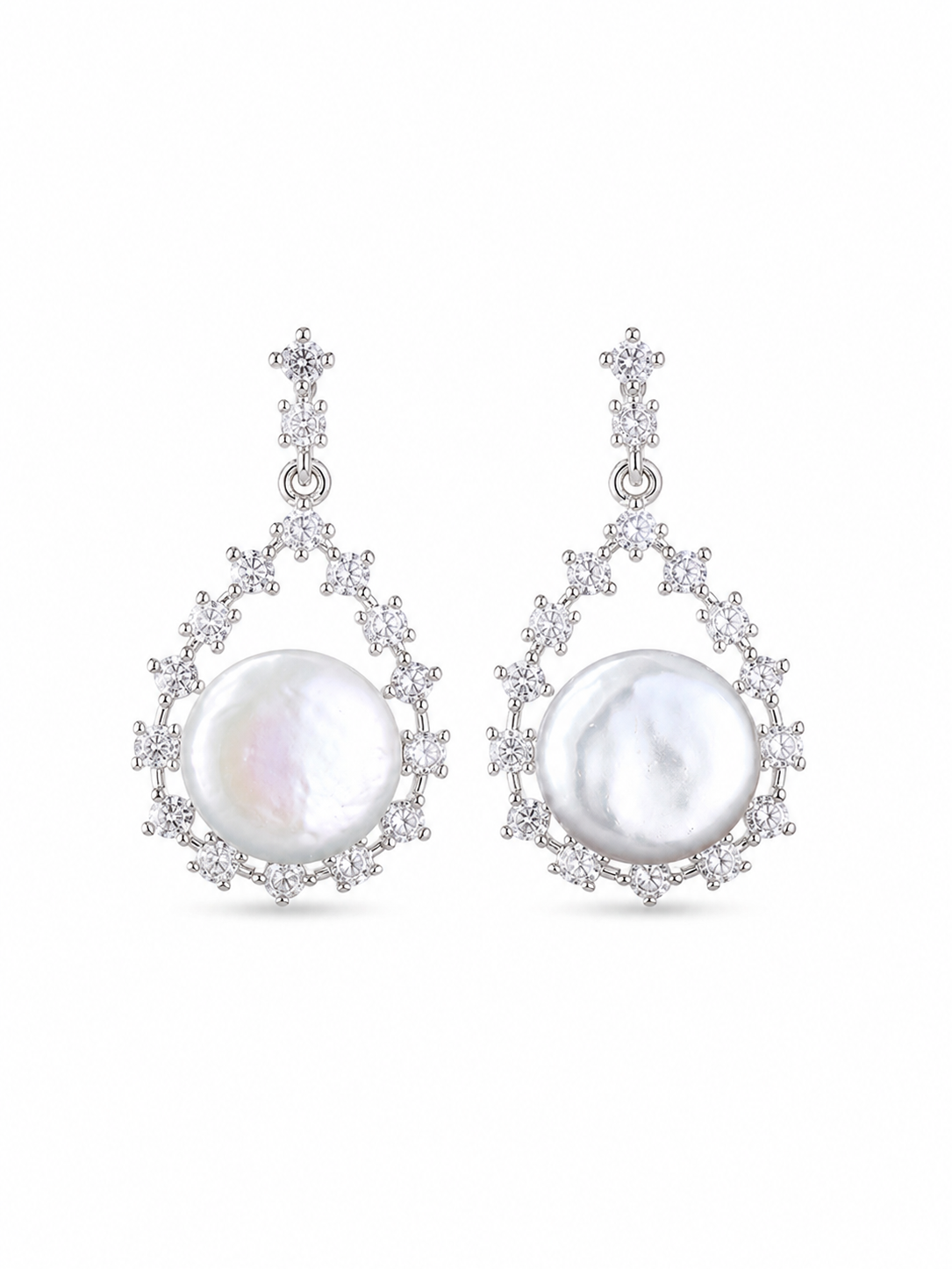 Celeste Cubic Zirconia Baroque Pearl Earrings gembea jewelry