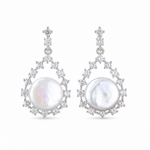 Celeste Cubic Zirconia Baroque Pearl Earrings gembea jewelry