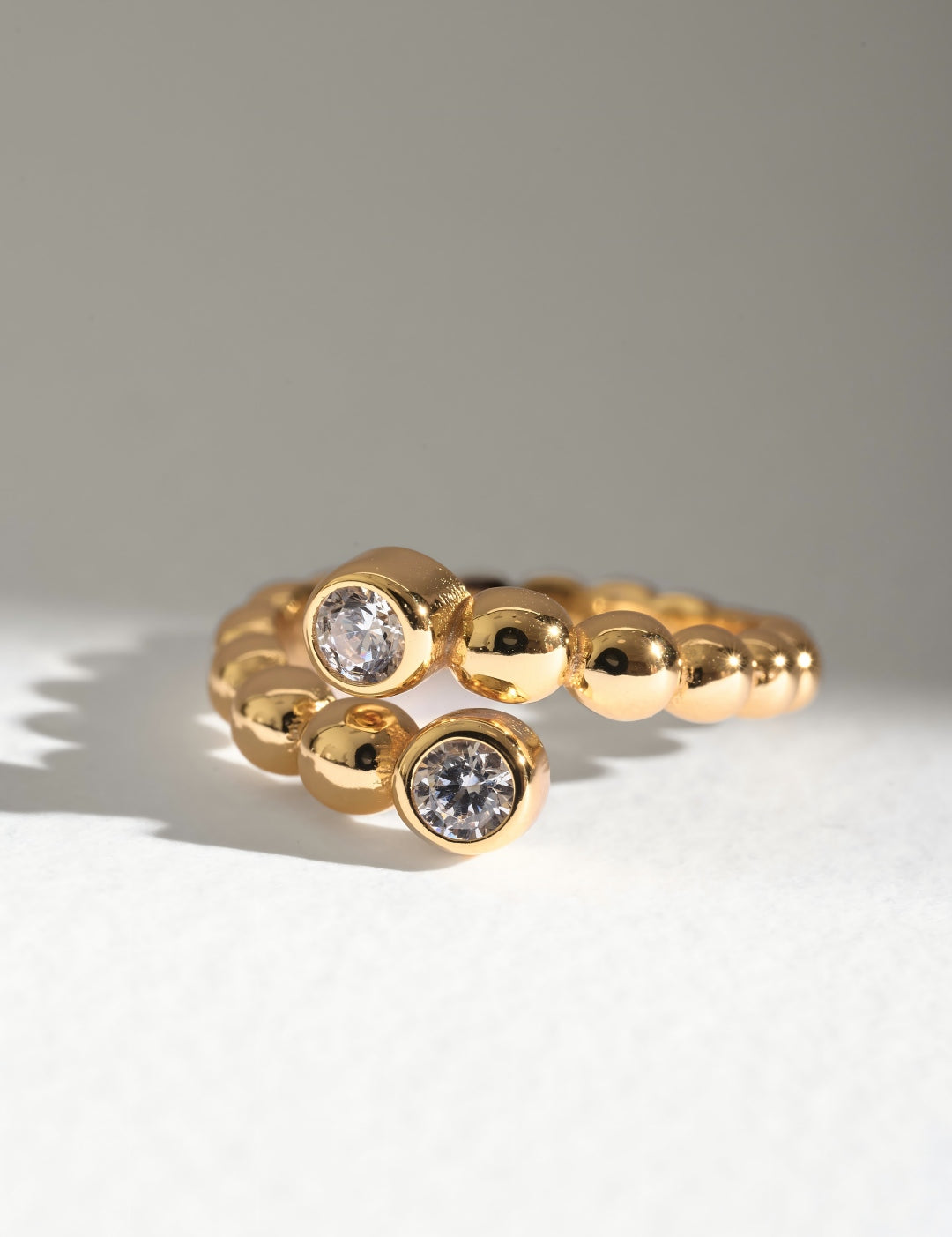 Celestial Bead 5A Zircon Open Ring GEMBEA JEWELRY