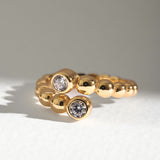 Celestial Bead 5A Zircon Open Ring GEMBEA JEWELRY