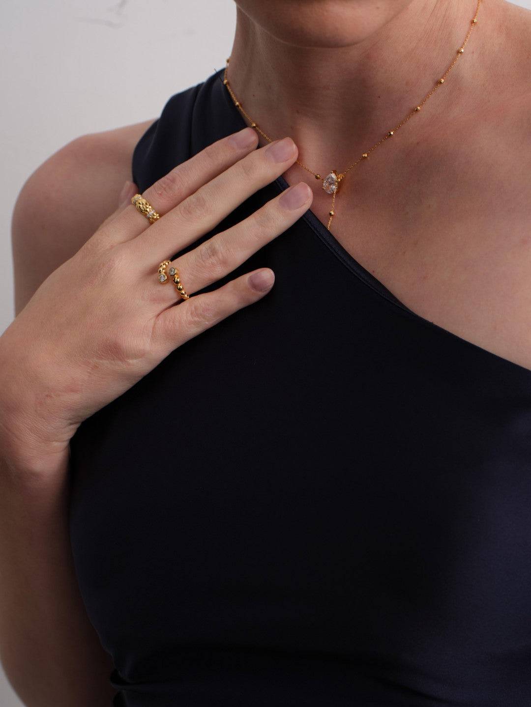 Celestial Bead 5A Zircon Open Ring GEMBEA JEWELRY