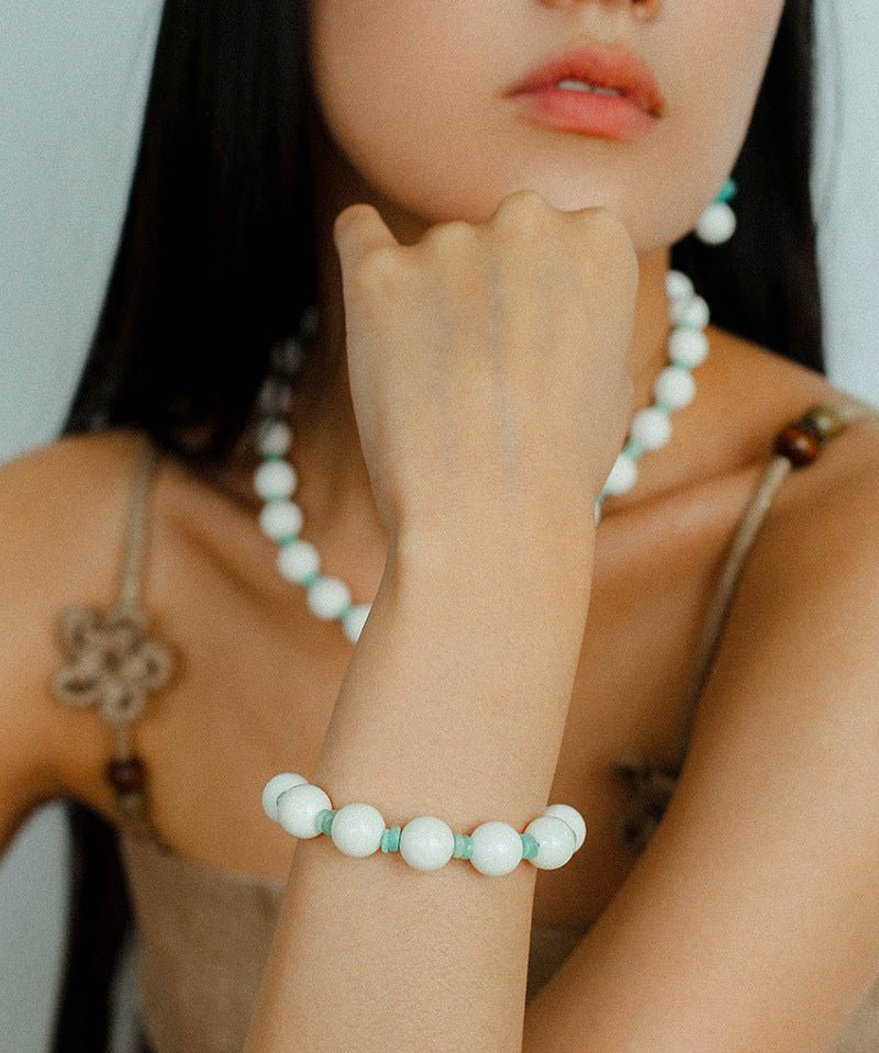 Celestial Wave Shell Amazonite Beaded Bracelet gembea jewelry