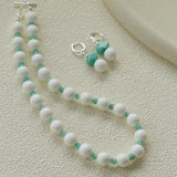 Celestial Wave Shell Amazonite Beaded Necklace gembea jewelry