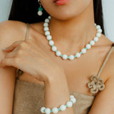 Celestial Wave Shell Amazonite Beaded Necklace gembea jewelry