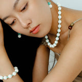 Celestial Wave Shell Amazonite Beaded Necklace gembea jewelry