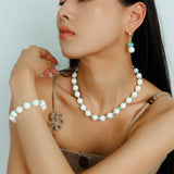Celestial Wave Shell Amazonite Beaded Necklace gembea jewelry