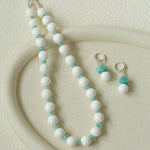Celestial Wave Shell Amazonite Beaded Necklace gembea jewelry