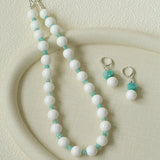 Celestial Wave Shell Amazonite Beaded Necklace gembea jewelry