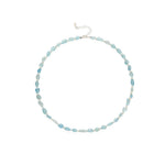 Cerulean Drift Irregular Aquamarine Pearl Necklace gembea jewelry