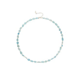 Cerulean Drift Irregular Aquamarine Pearl Necklace gembea jewelry