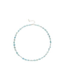 Cerulean Drift Irregular Aquamarine Pearl Necklace gembea jewelry