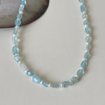 Cerulean Drift Irregular Aquamarine Pearl Necklace gembea jewelry