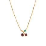 Cherry Garnet Pendant Gold Chain Necklace gembea jewelry